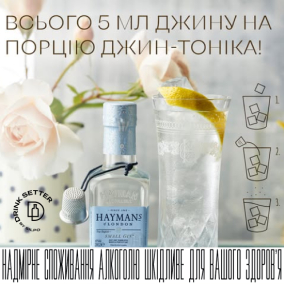 Всього 5 мл джину на порцію Джин-тоніка!