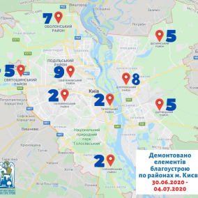 Чистый Киев: в столице демонтировали 45 незаконных конструкций