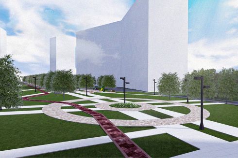 На проспекте Маяковского обновляют сквер