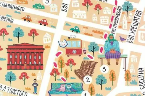 Для Києва створили листівки-карти з маршрутами містом