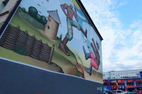 Фото. На Подоле появился мурал, посвященный победе Украины