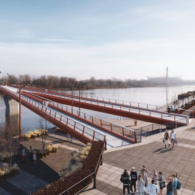 В Варшаве строят один из самых длинных в мире велопешоходных мостов: визуализации