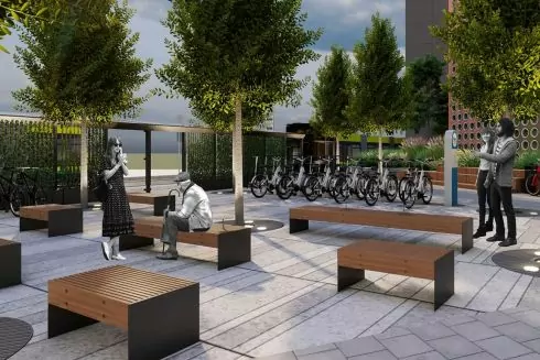 С зарядками для разного электротранспорта и питьевым фонтаном: во Львове создают новый транспортный хаб