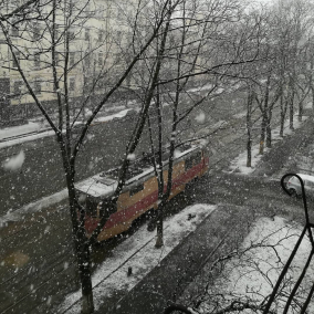 Фото дня: У Києві випав сніг