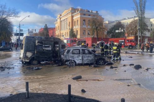 Ракетный удар по Киеву: первые фото