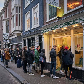 Карантин в Нидерландах: люди стоят в очереди в кофешопы, чтобы успеть купить марихуану