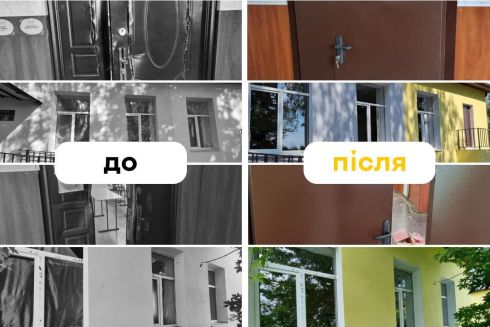 Фото. На Київщині волонтери відновили пошкоджену гімназію