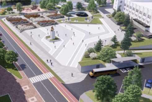 Vovk+Partners Architects показали проєкт відбудови центральної площі Бородянки: візуалізації