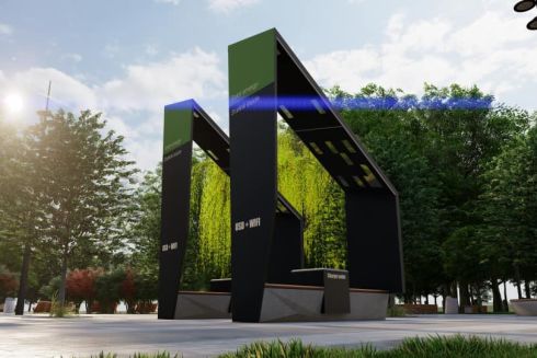 Украинская мастерская S3T разработала концепцию уличной мебели с автономной зарядкой для гаджетов и интернетом