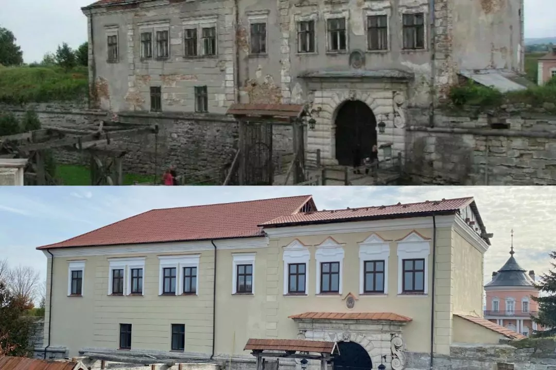 Фото: Так выглядит отремонтированный Золочевский замок, поврежденный ударом ракеты