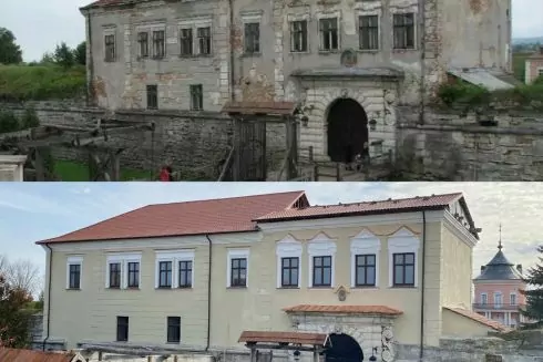 Фото: Так выглядит отремонтированный Золочевский замок, поврежденный ударом ракеты