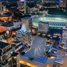 Архітектори оприлюднили проєкт 21-поверхового бізнес-центру перед Олімпійським стадіоном