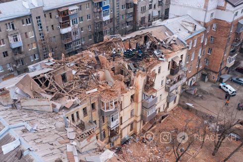 В Харькове ракетным обстрелом был поврежден памятник конструктивизма