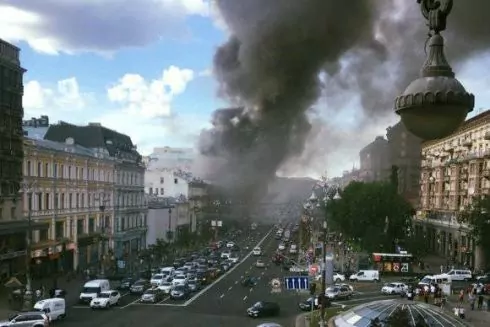 На Крещатике горело историческое здание