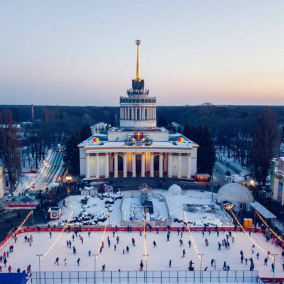 Зимний Киев: вид с дрона