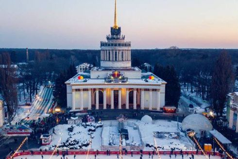 Зимний Киев: вид с дрона