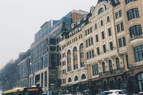 Фото дня: снігопад у Києві