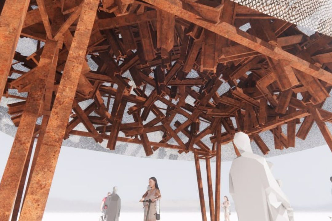 Українська команда на Burning Man – про інсталяцію з протитанкових їжаків, яка нагадає світу про війну