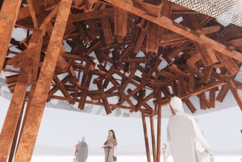 Українська команда на Burning Man – про інсталяцію з протитанкових їжаків, яка нагадає світу про війну