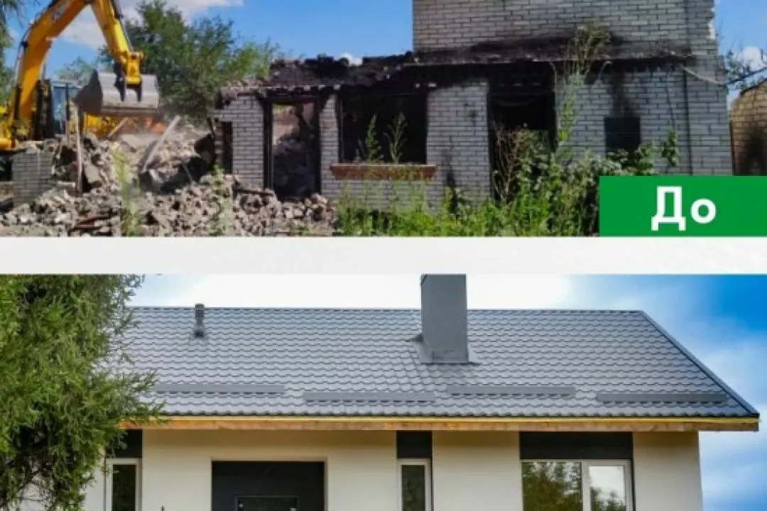 У Бучі та Блиставиці зводять нові будинки для сімей, які втратили житло через війну: фото до і після
