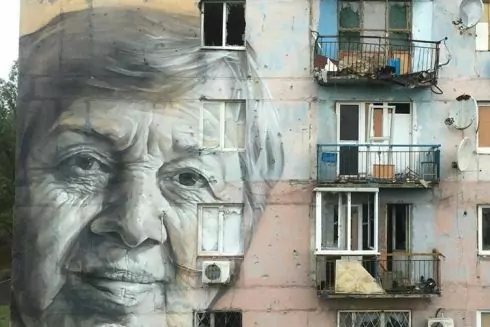 Австралийский художник создал мурал в Авдеевке