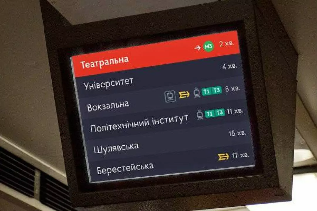 У метро Києва запрацювали інформаційні екрани