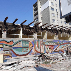 У Львові зруйнували мозаїку «Океан». Забудовники обіцяли її зберегти