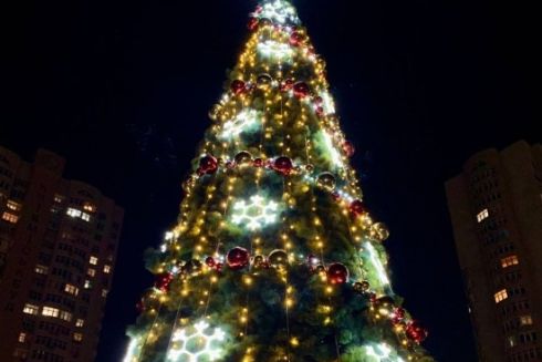 На Дарниці засвітили 10-метрову новорічну ялинку і казкові фотозони