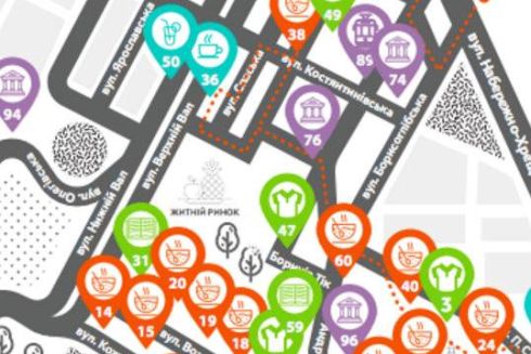 Появилась карта «100+ крутых мест Киева»