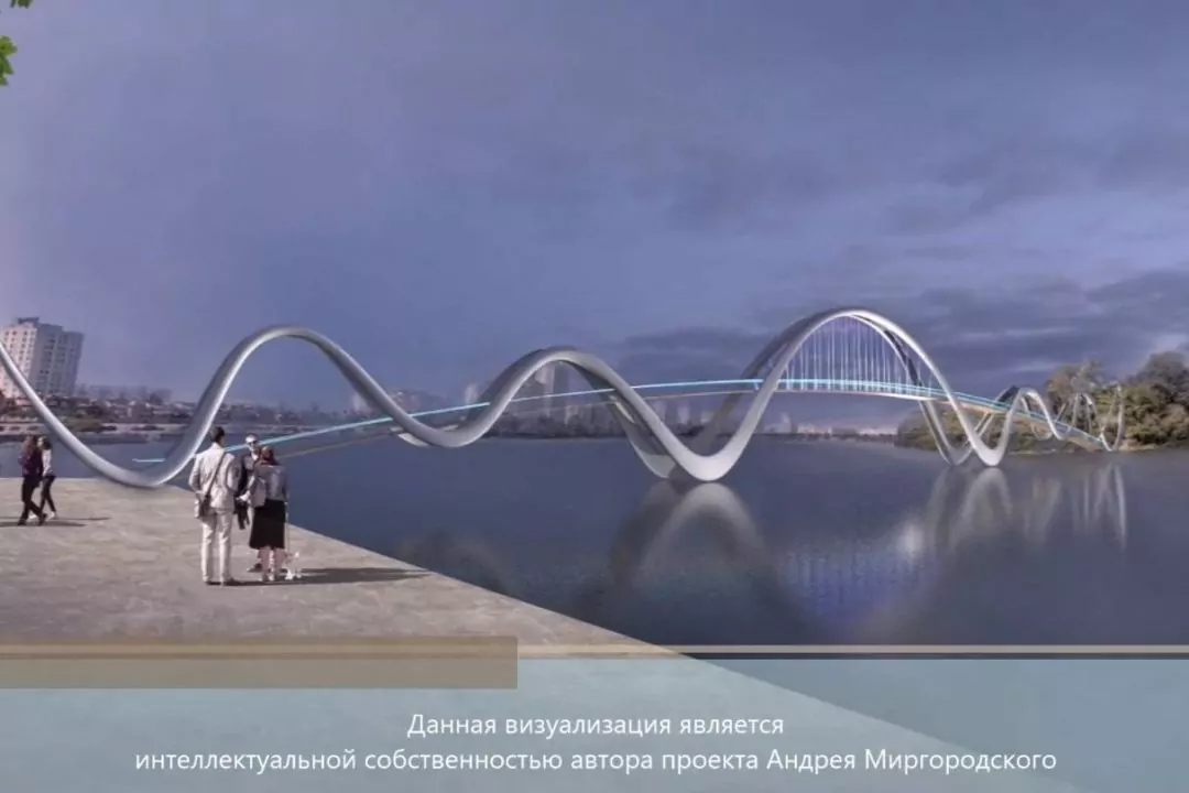 На Оболони построят пешеходный мост. Его оформят в виде волн и подсветят