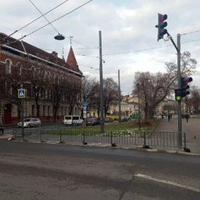 На деяких вулицях Львова замість вуличних парканів висадять кущі
