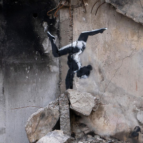 Фото: Banksy створив нове графіті у Бородянці