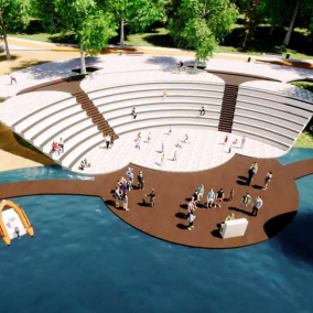 На Позняках побудують новий парк з амфітеатром і зонами солярію: візуалізації