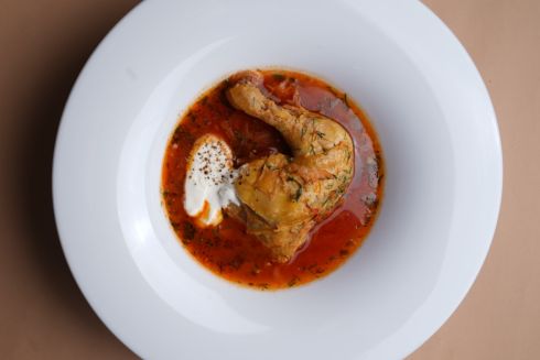 Борщ з лисичками та куркою