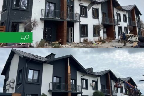 У Бучі завершують відбудову пошкоджених таунхаусів біля ЖК «Континент»