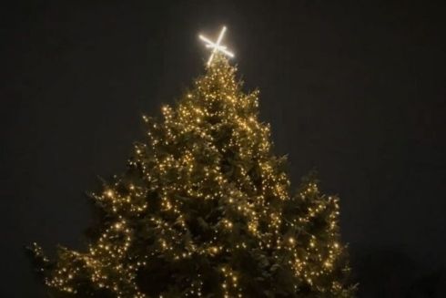 У Львові ялинку прикрасили стилізованим протитанковим їжаком: фото