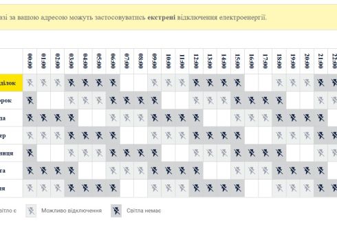 Три цвета: ДТЭК ввел новые графики отключений света в Киеве