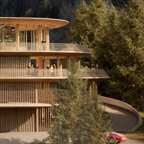 Foster + Partners зведе культурний центр із дерева у швейцарських Альпах
