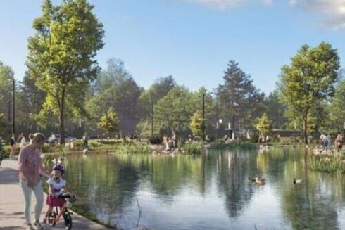 Рекреаційна зона з'явиться у Львові на місці промислового ставка: візуалізації