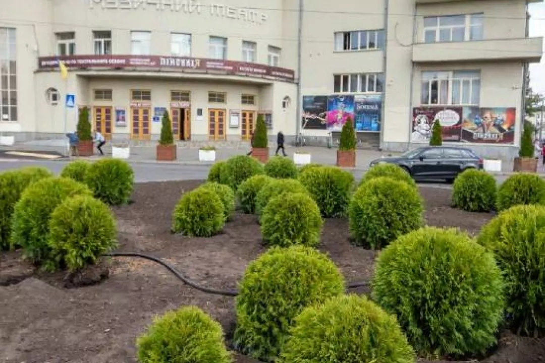 В Куреневском парке и на Контрактовой площади высадили деревья и кустарники.
