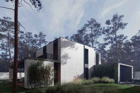 Украинская архитектурная студия разработала концепцию частного дома с бомбоубежищем Bunker House