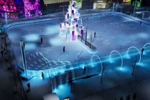 У Києві відкриється &ldquo;Космічна ковзанка&rdquo; з дзеркальною ялинкою: ціни та адреса