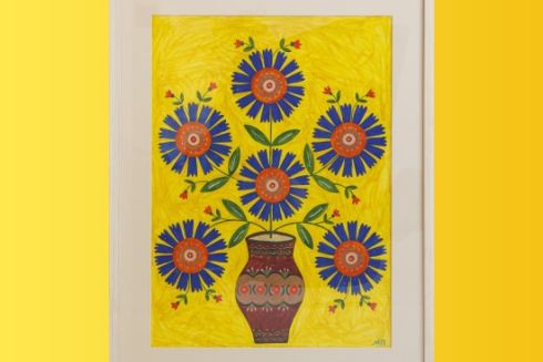 Картину Марії Примаченко "Квіти у горшку" продали за $60 тисяч