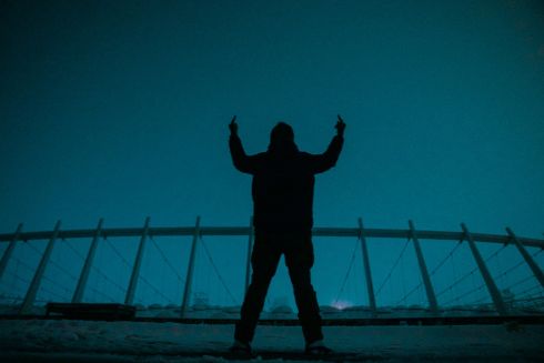 Киев во время блэкаута на фото Сергея Ристенко