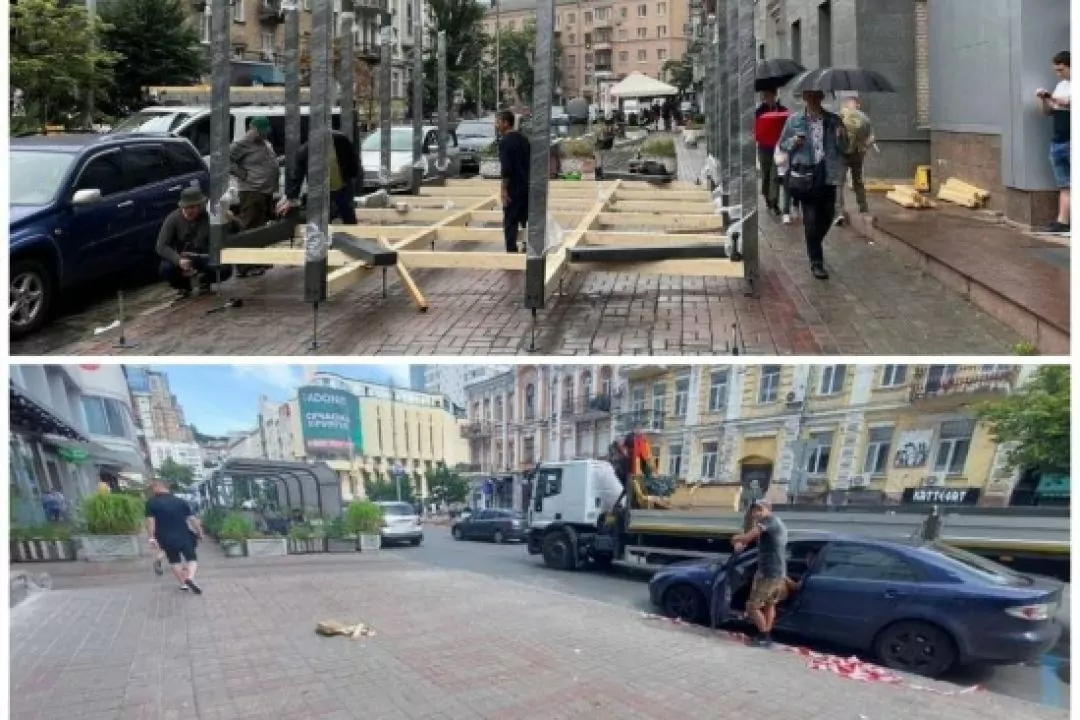 Літній майданчик на Шота Руставелі, що займав майже весь тротуар, демонтували