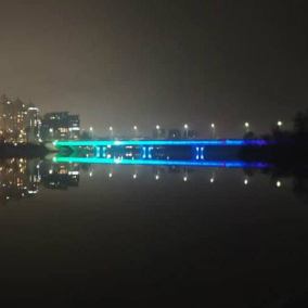 Как подсветили Русановский мост: фото