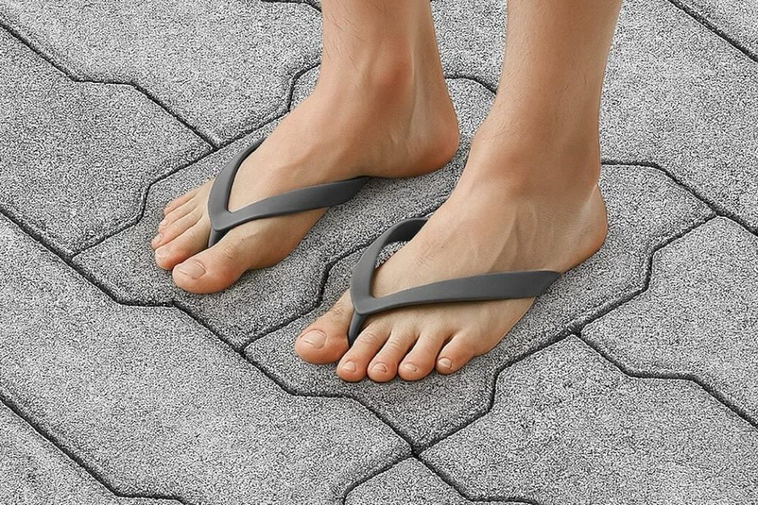 У Таїланді створили шльопанці, що імітують тротуарну плитку