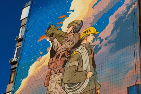 У Києві відкрили мурал, присвяченний силам ППО та енергетикам
