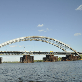 Какими будут съезды на левый берег с Подольского моста и когда их построят