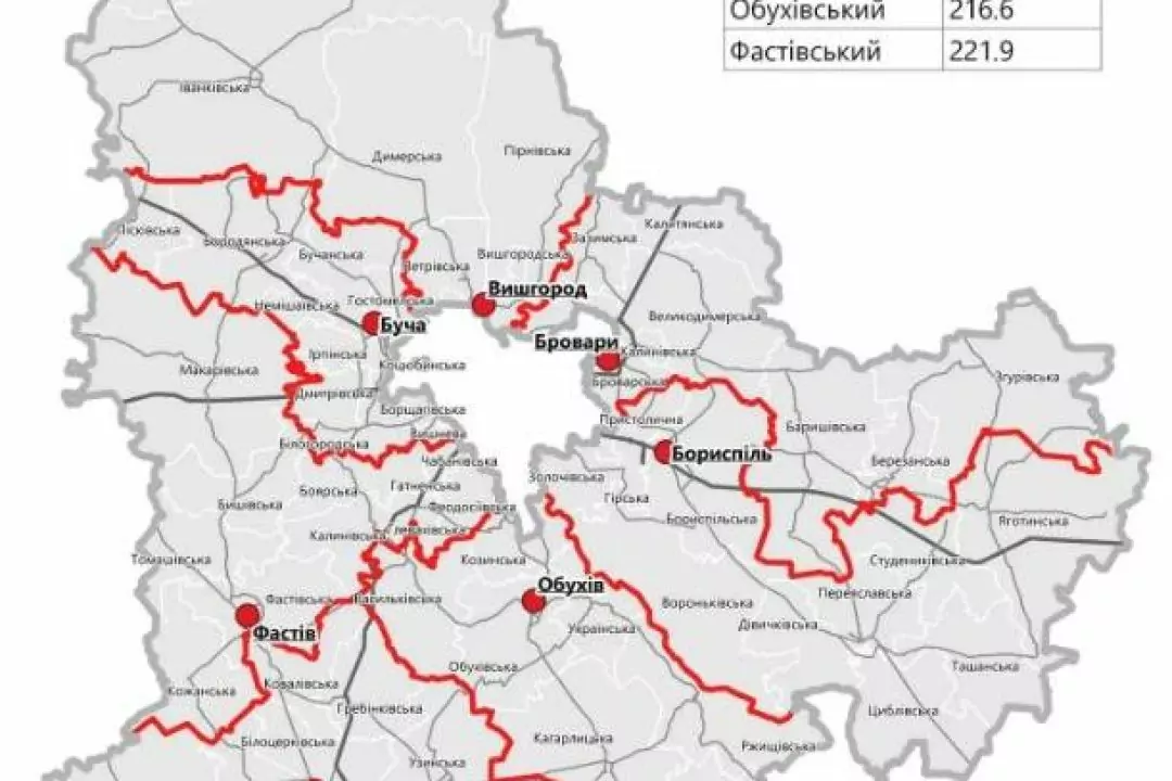 Буде легше запам'ятати: Рада затвердила сім нових районів Київської області